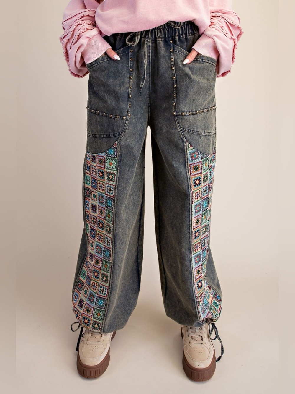 Easel Los Angeles Cotton Mosaic Posey Pant